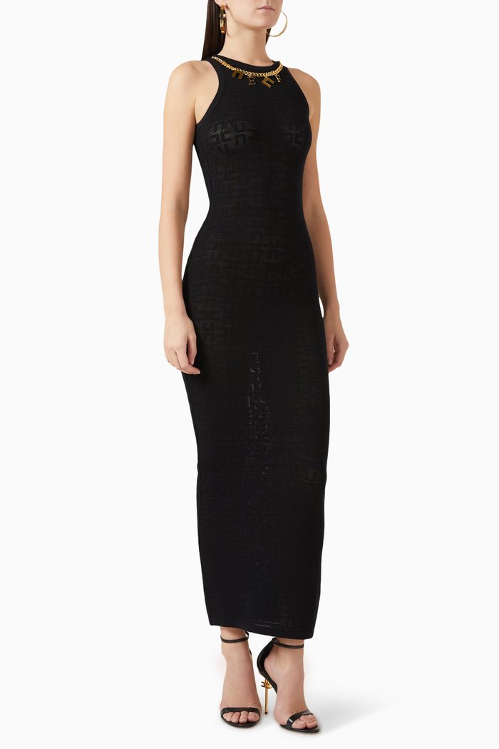 

Openwork Dress in Viscose-jersey, Black