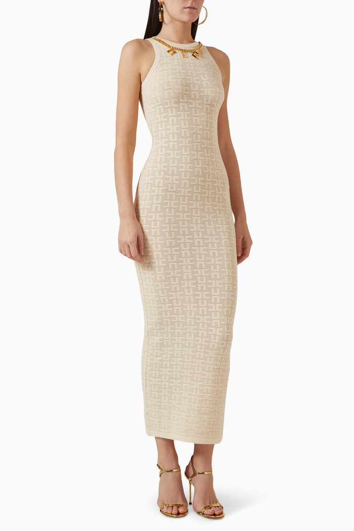

Openwork Dress in Viscose-jersey, Neutral