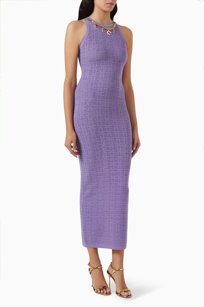 

Openwork Dress in Viscose-jersey, Purple