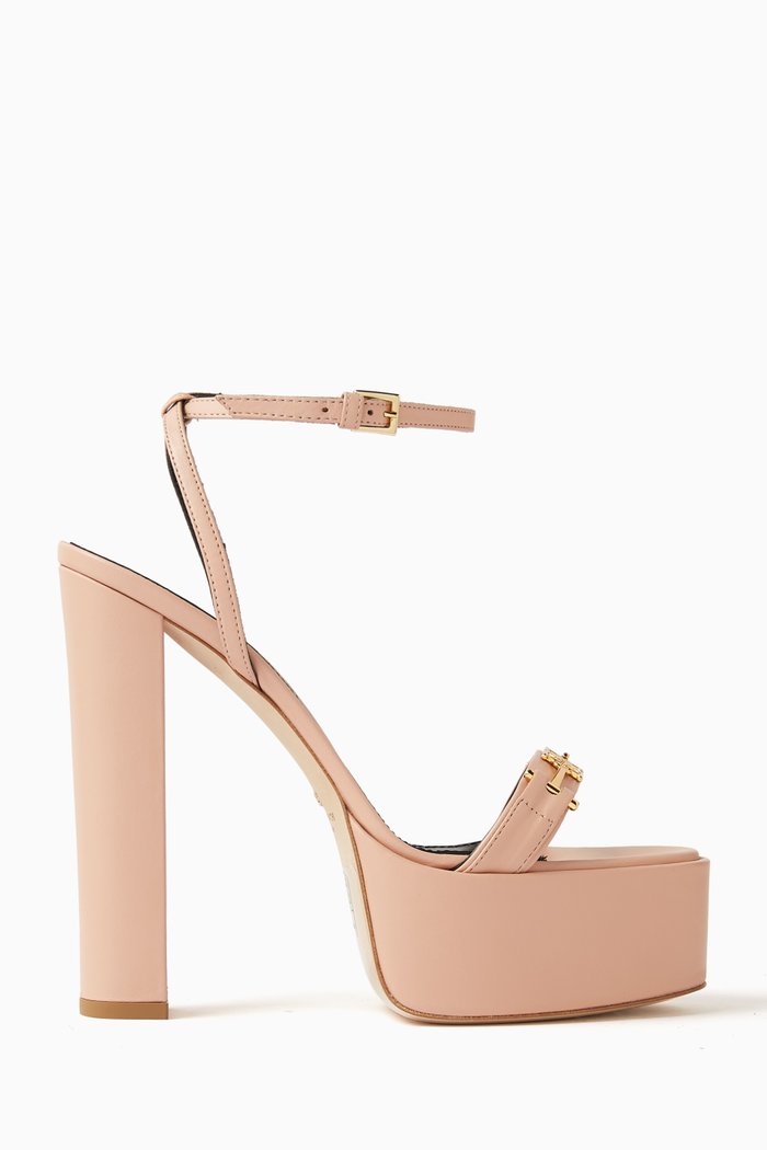 

Horsebit 140 Platform Sandals in Leather, Neutral