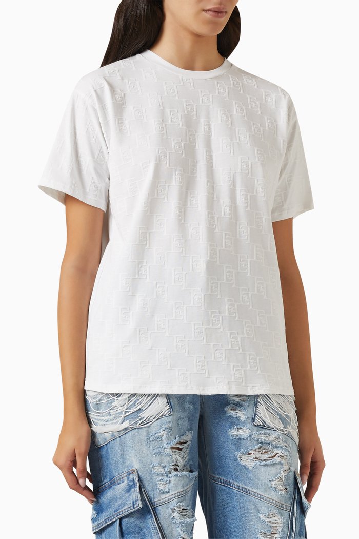 

Flock Logo-print T-shirt in Jersey, White