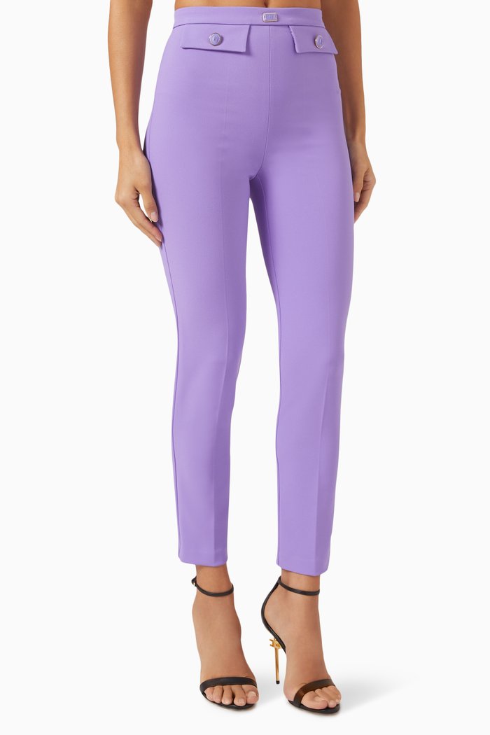 

Slim-fit Pants in Stretch-crepe, Purple