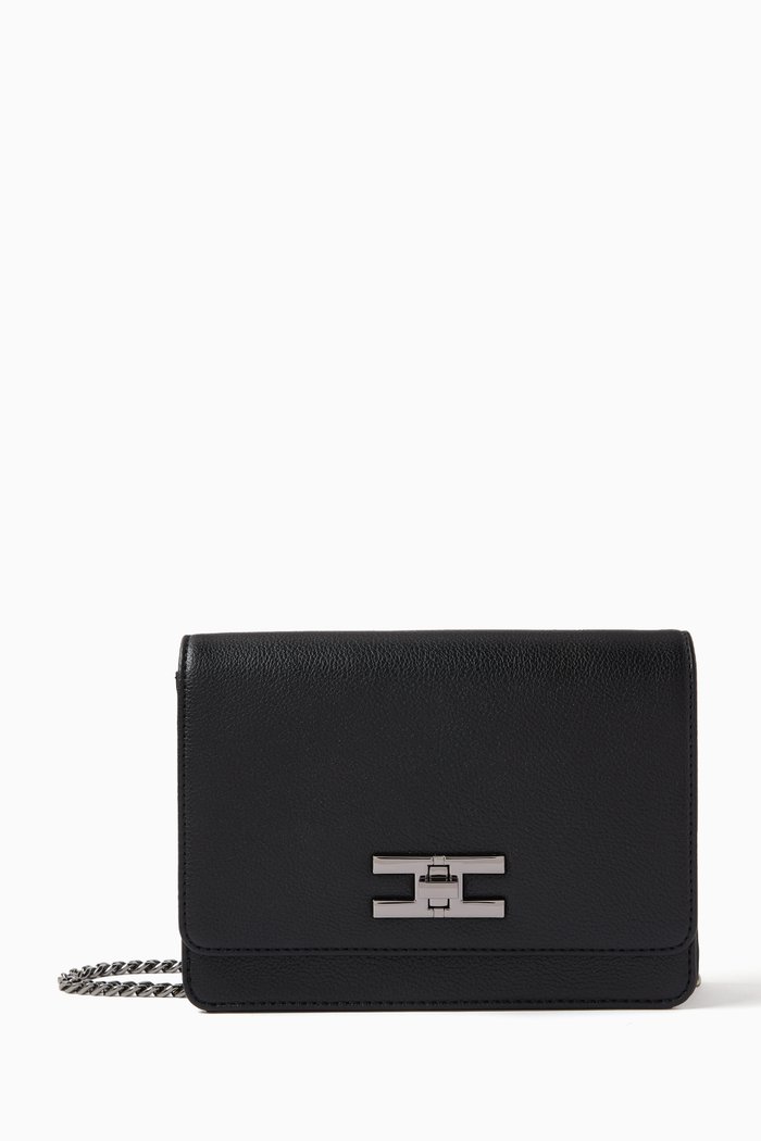 

Lead-tone Logo Plaque Shoulder Bag, Black