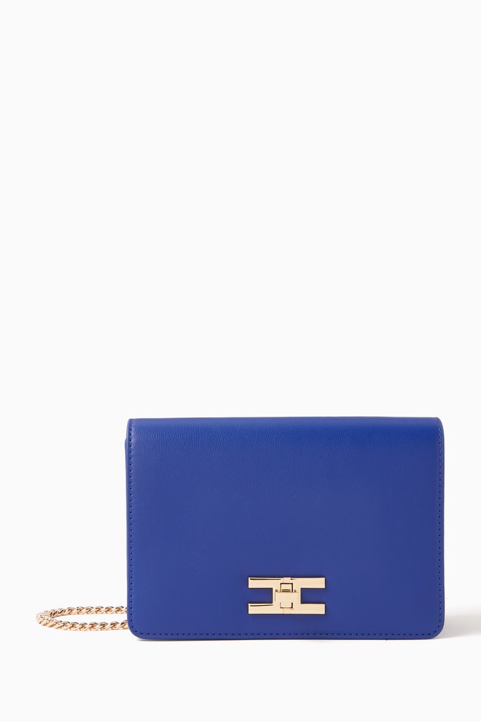 

Gold-tone Logo Plaque Shoulder Bag, Blue