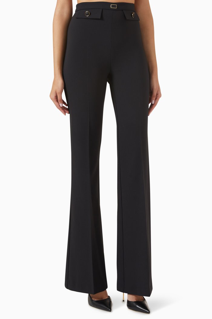 

Palazzo Pants in Stretch-crêpe, Black