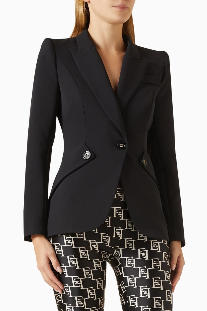 Flap Jacket in Crepe, Black
