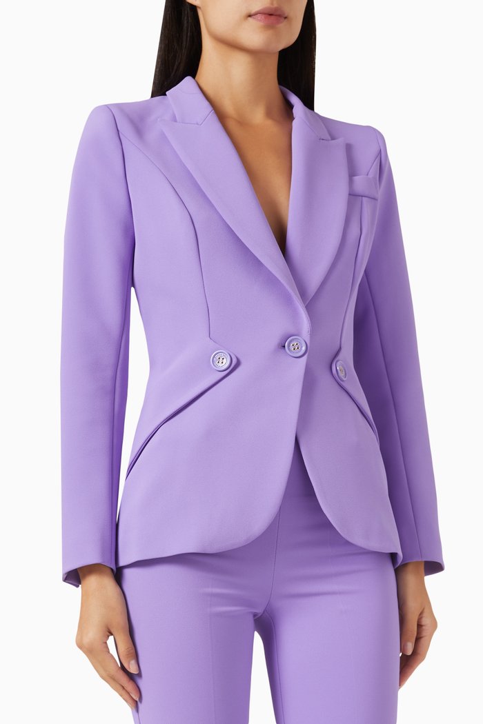 

Flap Jacket in Crepe, Purple