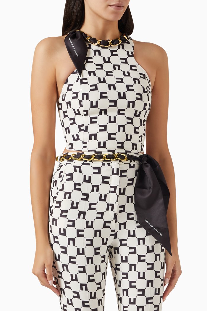 

Scarf Crop Top in Stretch-crepe, Neutral