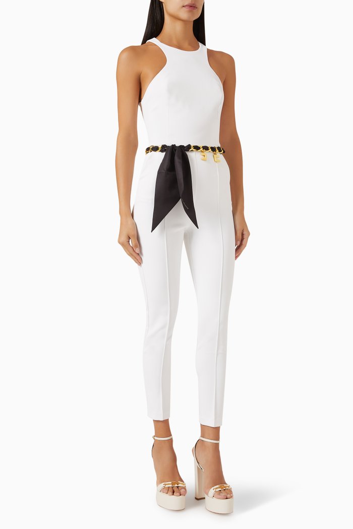 

Slim-cut Jumpsuit in Crepe, White