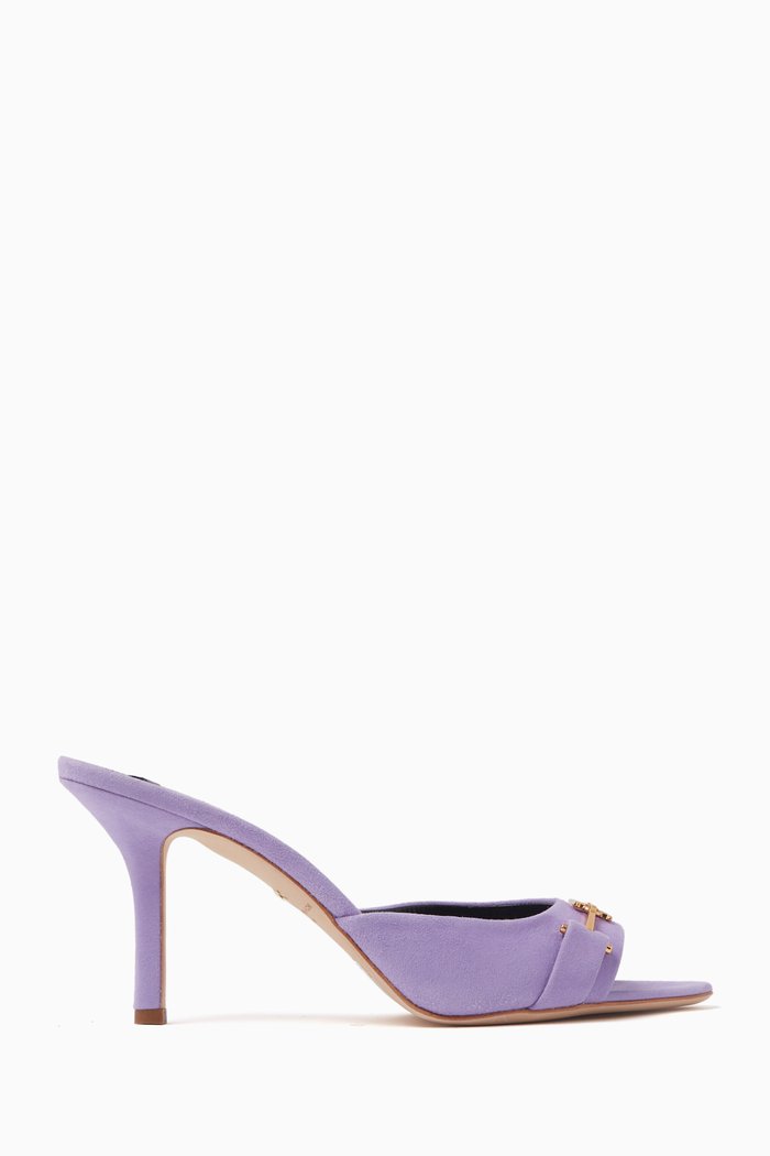 Horsebit 80 Mules in Suede, Purple
