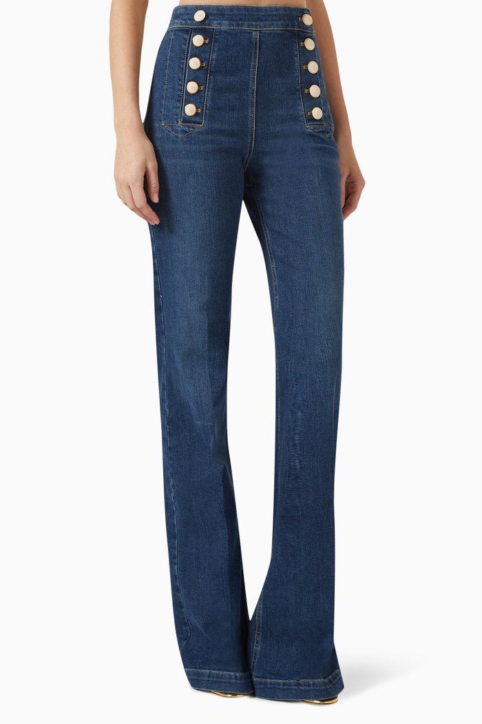 

High-waist Palazzo Jeans, Blue