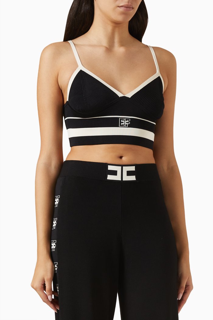 

Crop Top in Jacquard-viscose, Black