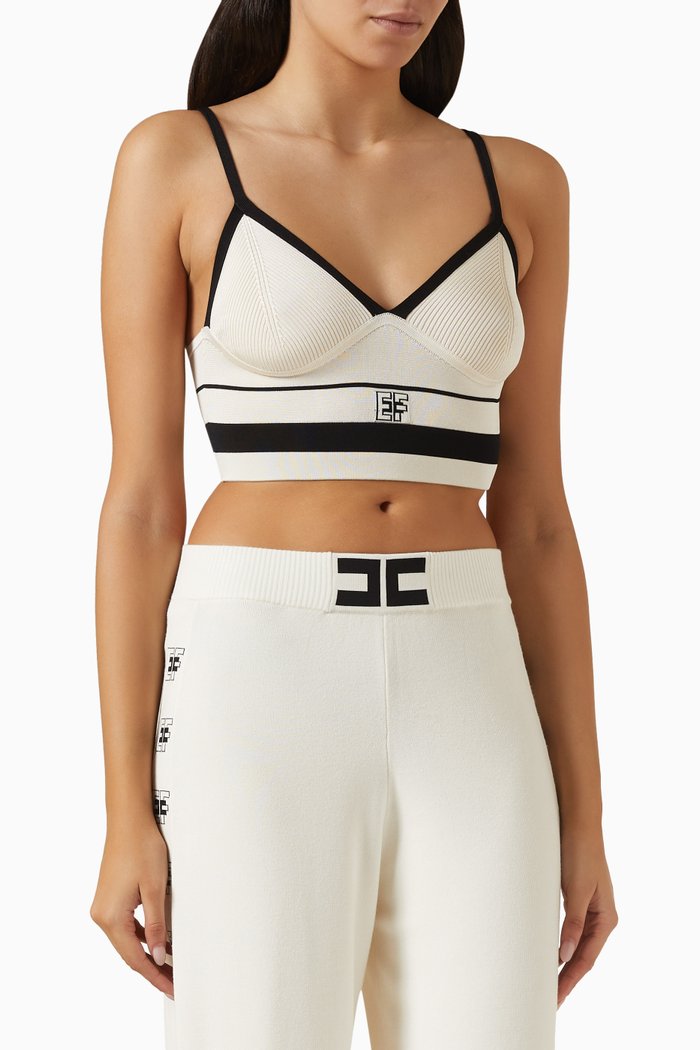 

Crop Top in Jacquard-viscose, Neutral