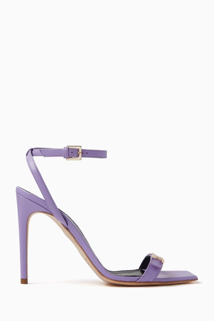 

Logo Plaque 100 Sandals in Nappa Leather, Purple