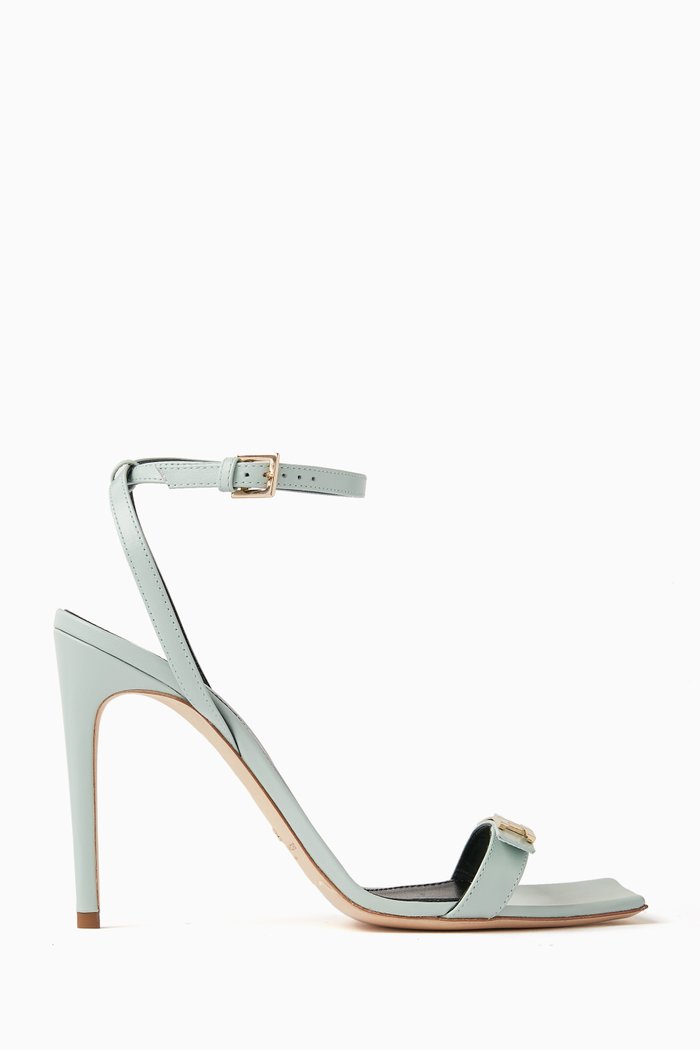

Logo Plaque 100 Sandals in Nappa Leather, Blue