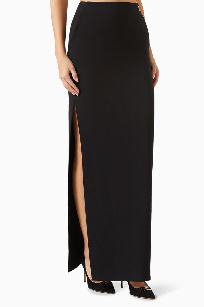 

Maxi Pencil Skirt in Crepe, Black