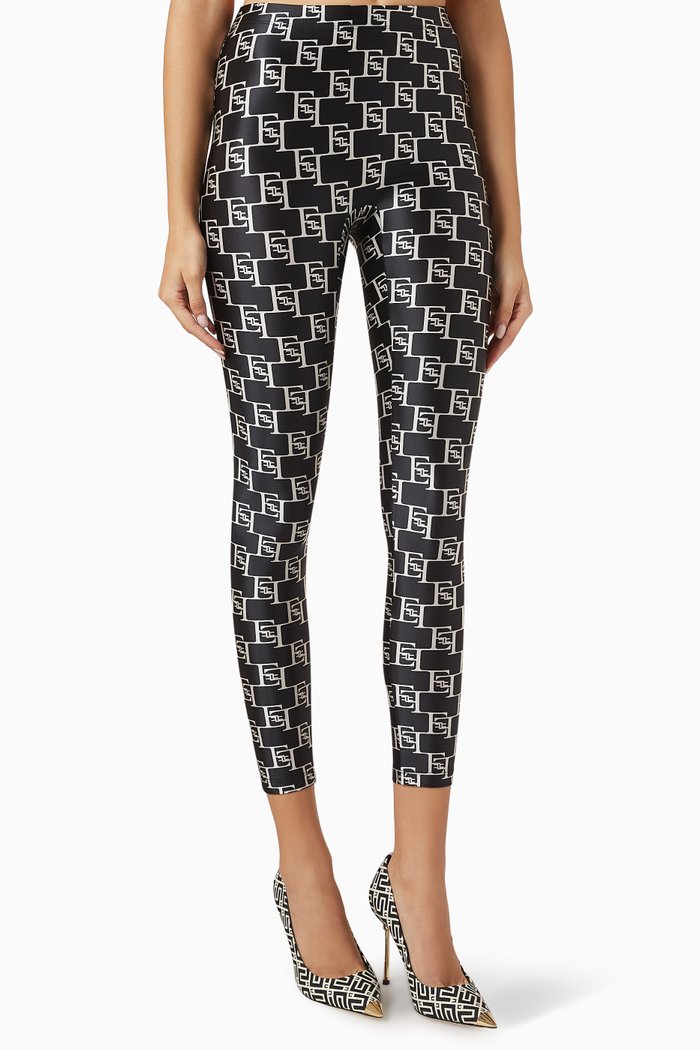 

Logo-print Leggings in Lycra, Black