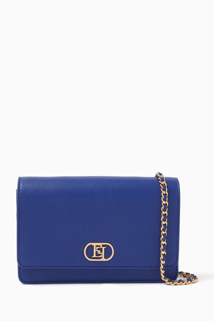 

Metal Logo Shoulder Bag, Blue