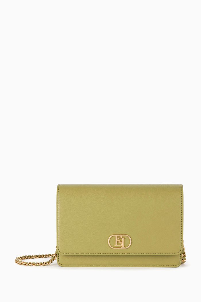 

Metal Logo Shoulder Bag, Green