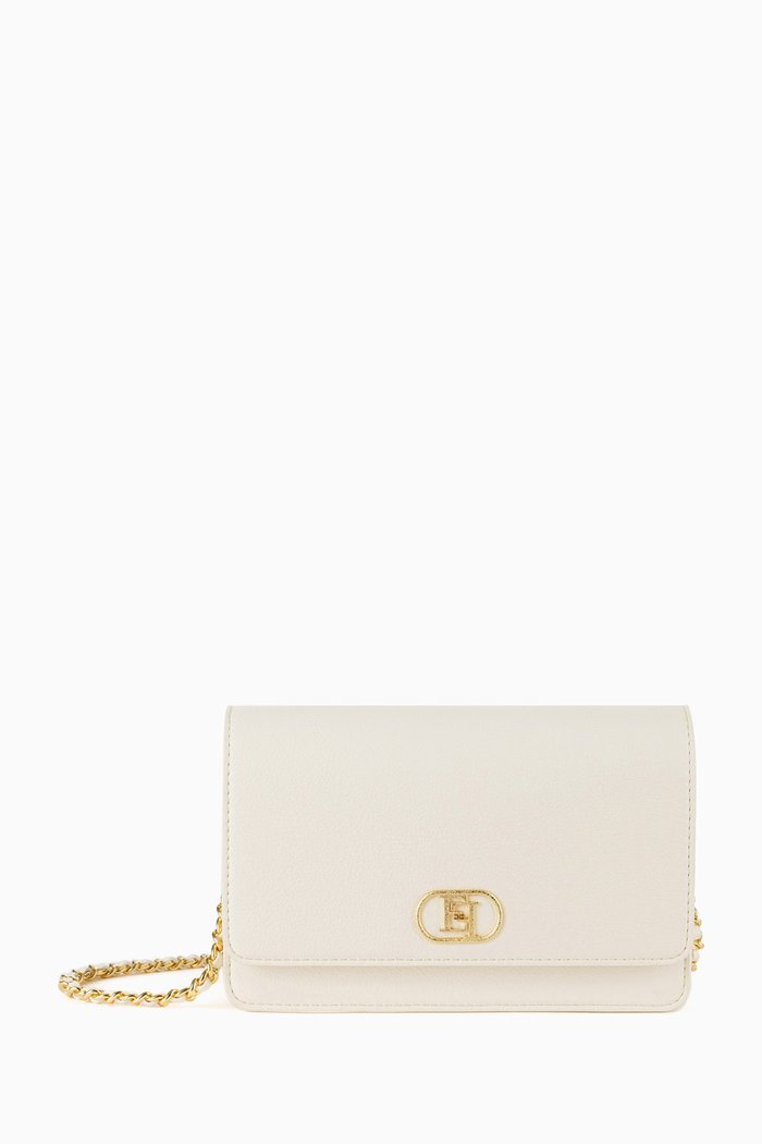 Metal Logo Shoulder Bag, Neutral
