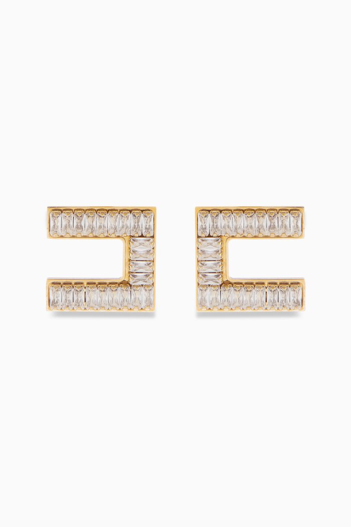 

Baguette Rhinestone Stud Earrings in Metal, Neutral