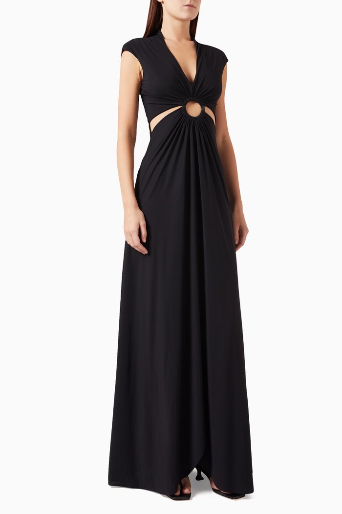 

Zunilda Ring Cut-out Maxi Dress, Black