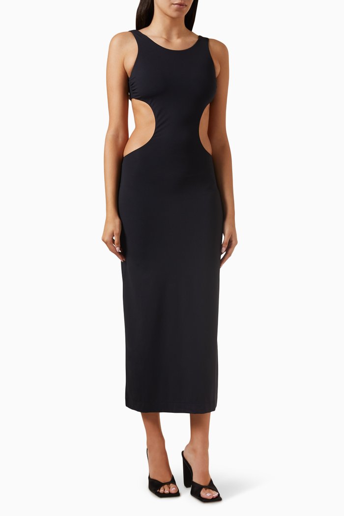 

Buffy Bow Long Cover-up, Black