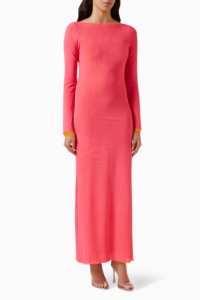 

Page Bic Long Cover-up in Mesh, Orange