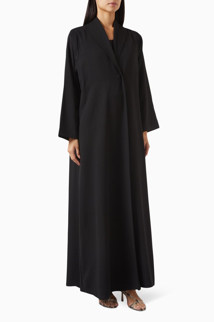 

Zainah Shawl Abaya in Crepe, Black