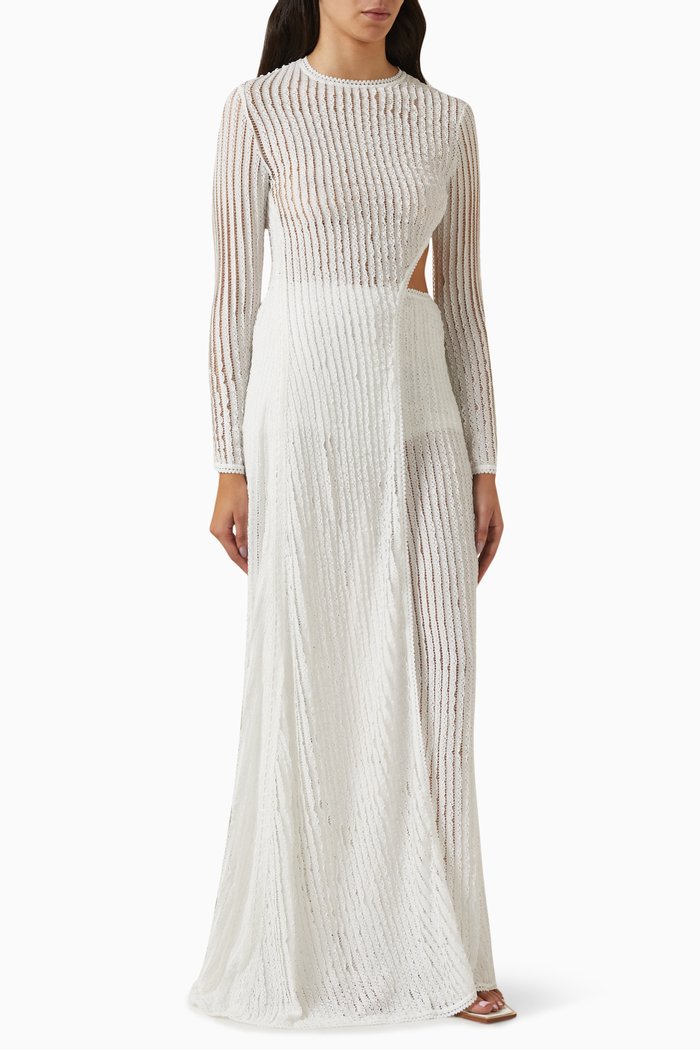 

Remay Top in Sheer Fabric, White