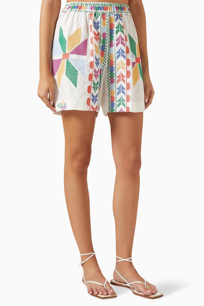 

Aeolis Print Shorts in Linen, Multicolour