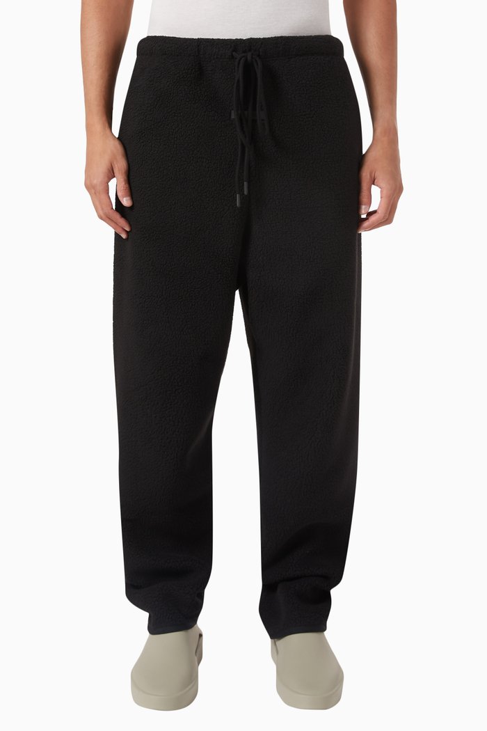 

Drawstring Pants in Polar Fleece, Black