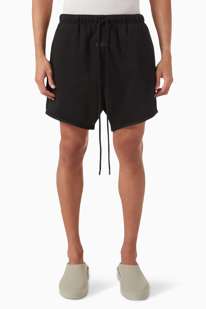 

Drawstring Sweatshorts in Core Fleece, Black