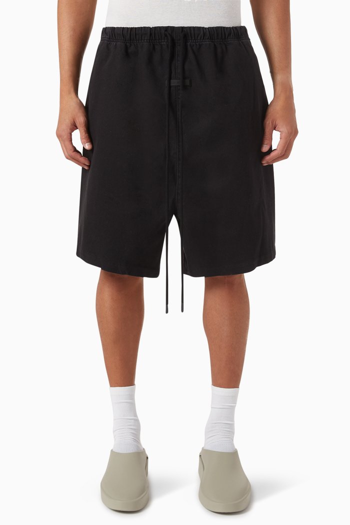 

Essential Relaxed Shorts in Denim, Black