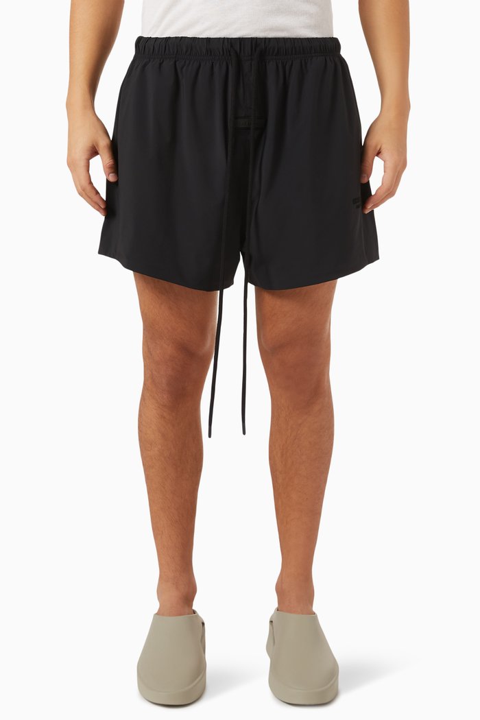 

Running Shorts in Stretch Woven Nylon, Black