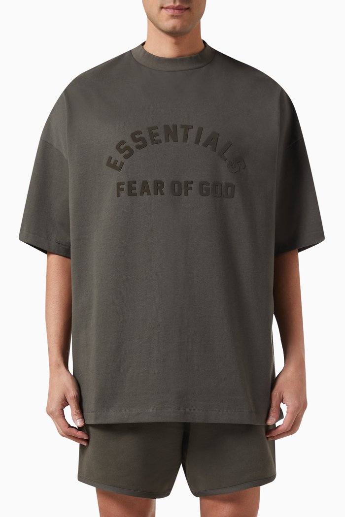 

Essentials Crewneck T-shirt in Cotton-jersey, Grey
