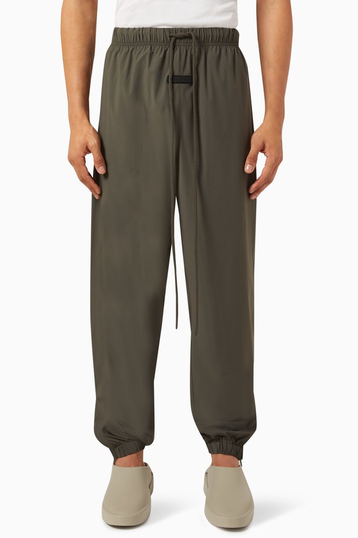 

Logo Trackpants in Stretch Woven Nylon, Grey