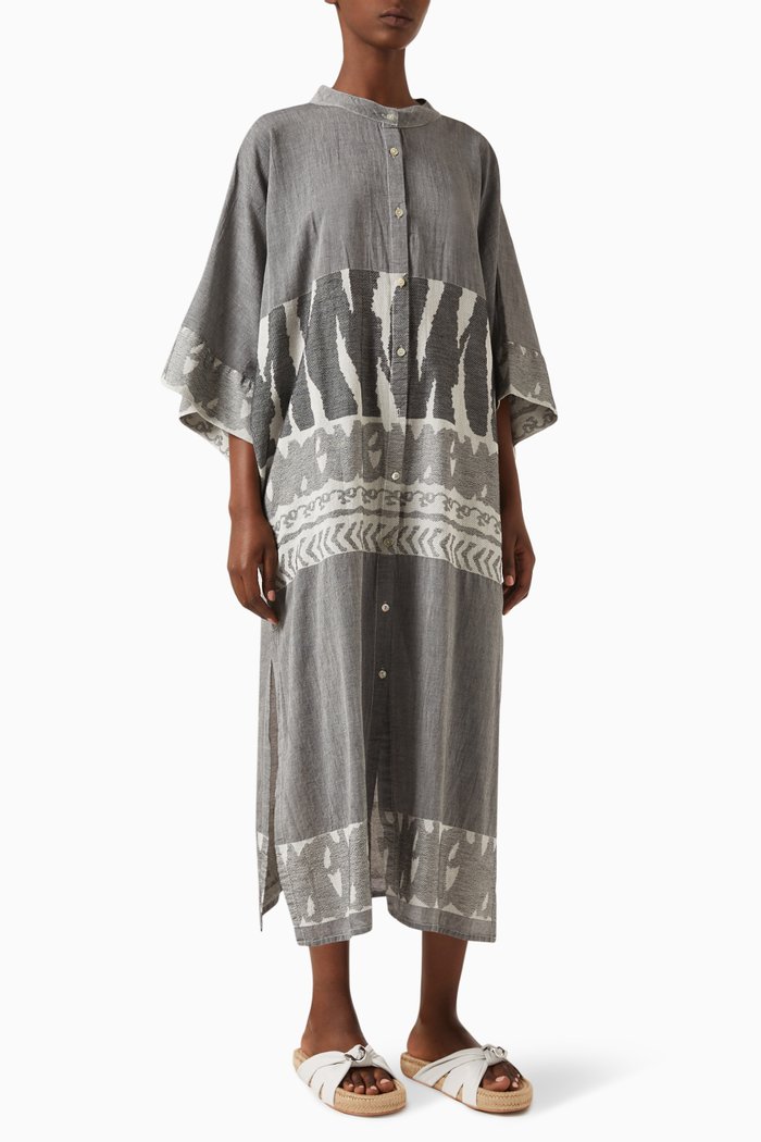 

Zakar Printed Maxi Dress in Cotton, Black