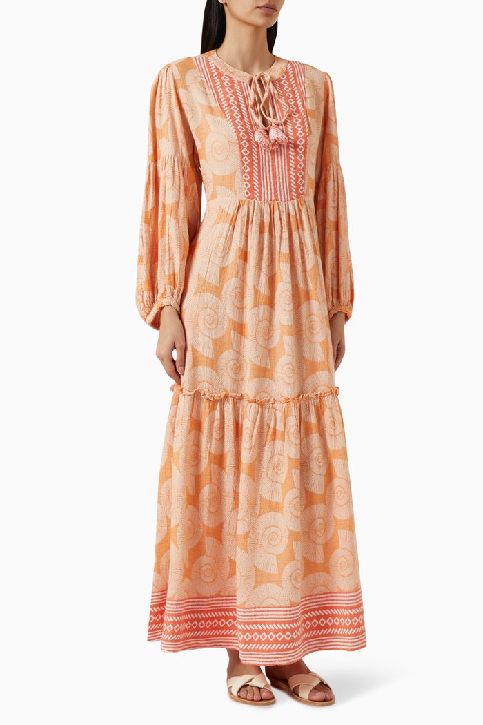 

Zakar Maxi Dress in Cotton-blend, Orange