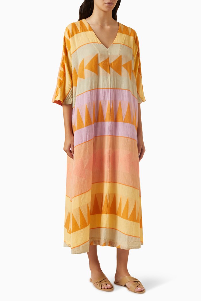 

Zakar Printed Maxi Dress in Cotton, Multicolour