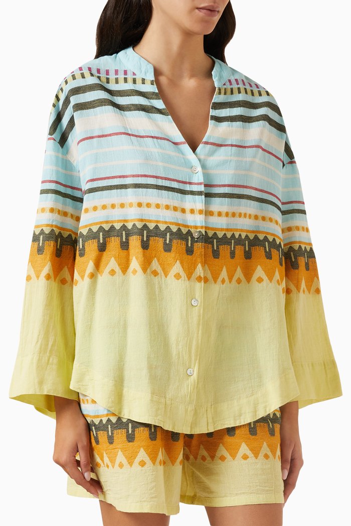 

Zakar Printed Shirt in Cotton, Multicolour