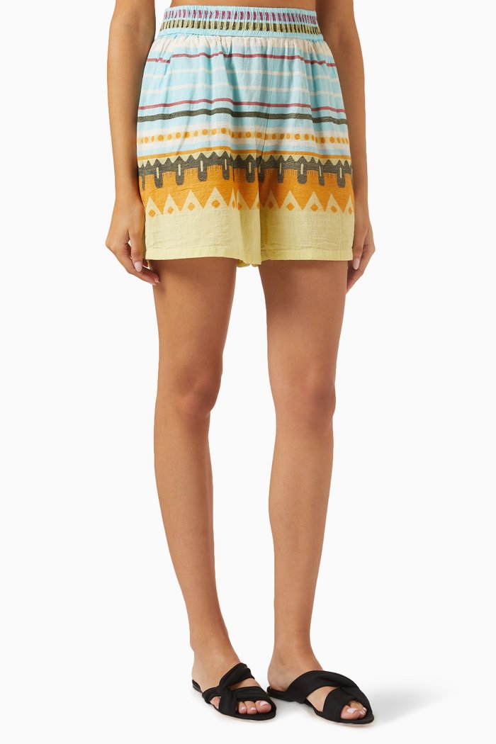 

Zakar Printed Shorts in Cotton, Multicolour