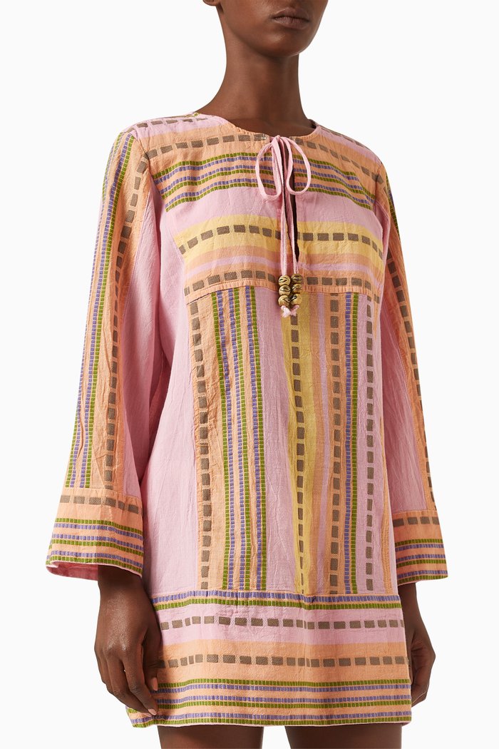

Zakar Tunic Mini Dress in Cotton, Pink
