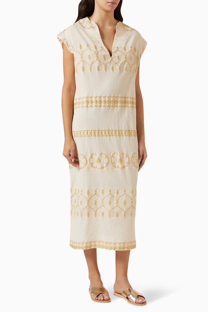 

Zakar Printed Maxi Dress in Cotton-blend, Neutral