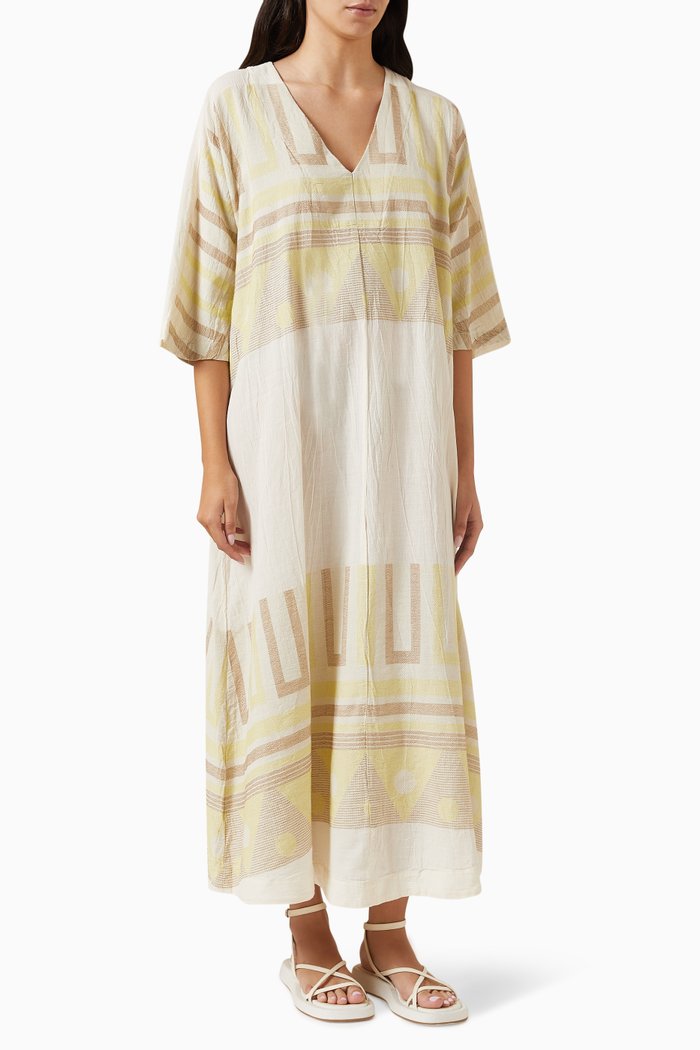 

Zakar Printed Maxi Dress in Cotton, Green