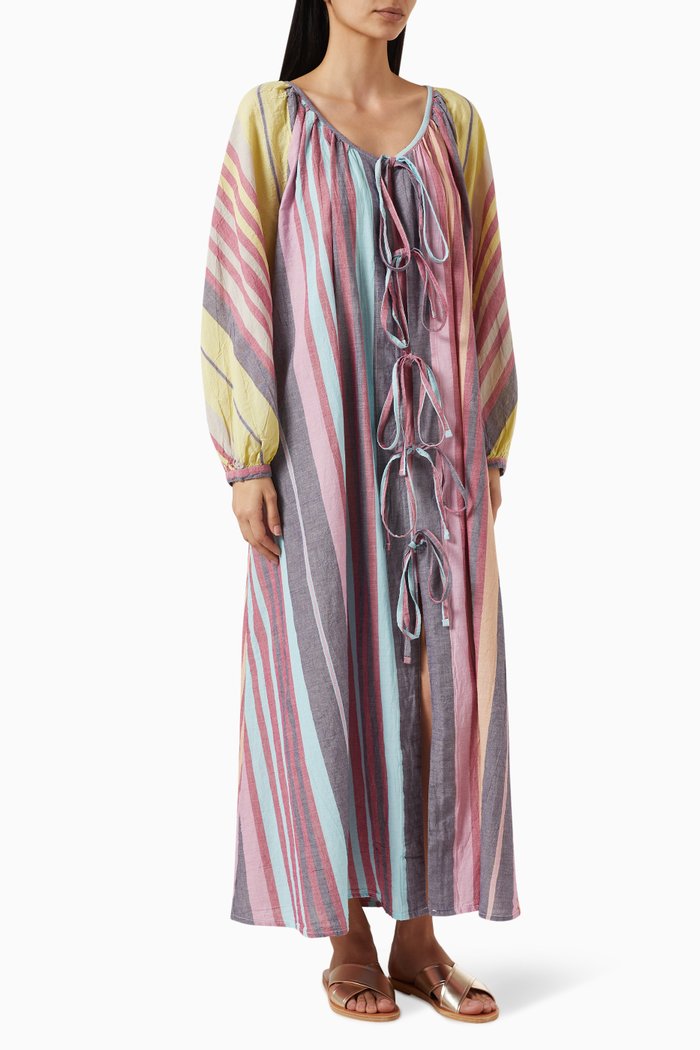 

Striped Maxi Dress in Cotton, Multicolour