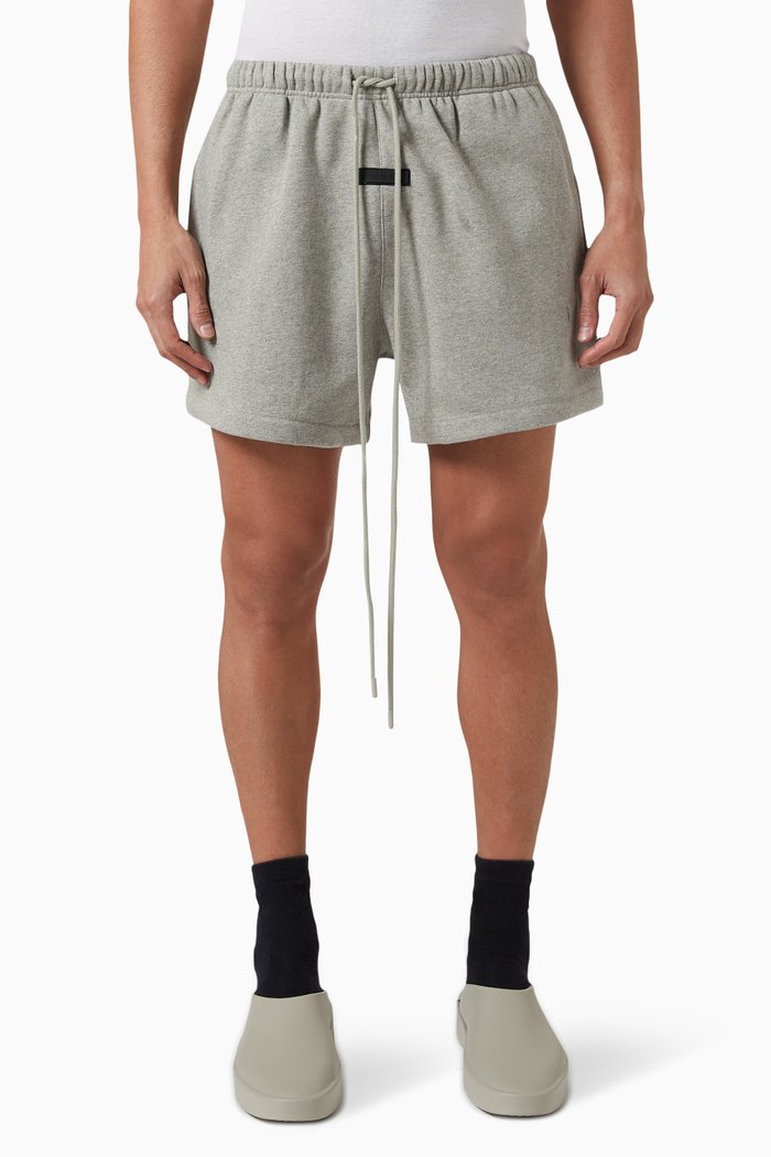 Logo Running Shorts in Fleece, Grey