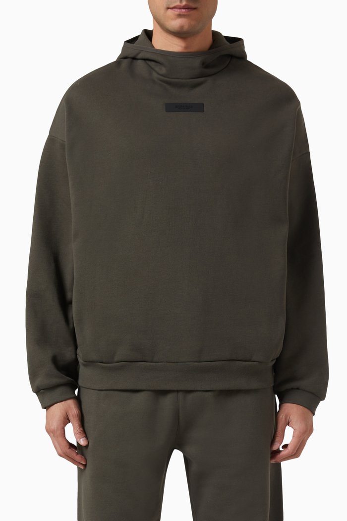 

Pullover Hoodie in Fleece, Grey