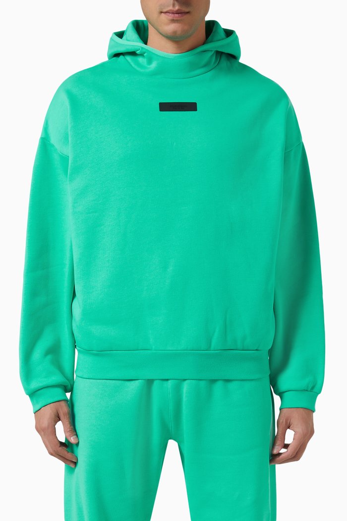 Pullover Hoodie in Fleece, Green