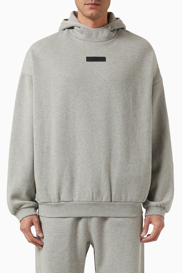 

Pullover Hoodie in Fleece, Grey